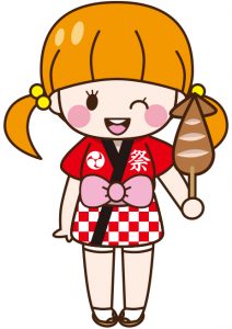 ハッピ女の子とやきいか